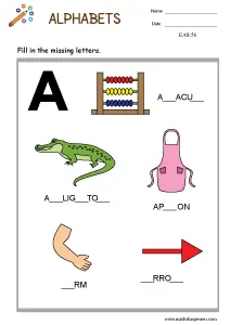 Alphabet Missing Letters