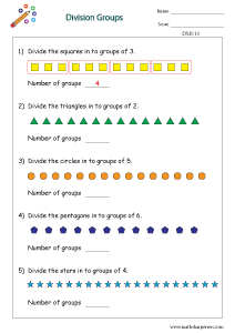 Division Activity Worksheets