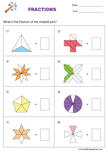 Identify Fractions Worksheets