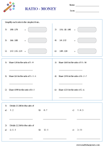 Ratio Worksheets