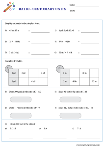 Ratio Worksheets