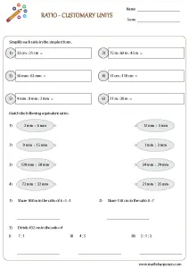 Ratio Worksheets