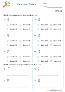 Quadrants Worksheets