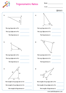 Trigonometric Ratio Worksheets