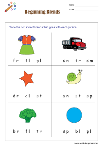 Consonant Blends Worksheets