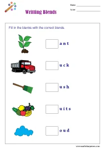 Consonant Blends Worksheets