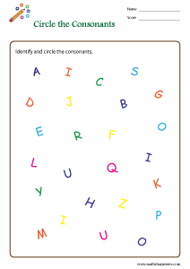 Consonants Worksheets