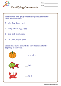 Consonants Worksheets