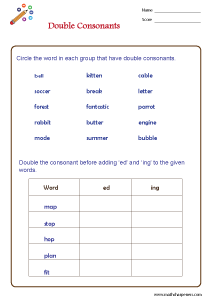 Consonants Worksheets