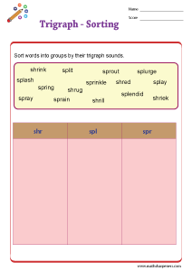 Digraph and Trigraph Worksheets