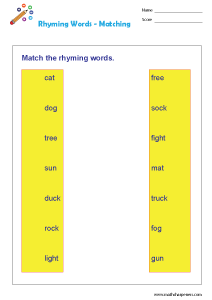 Rhyming Words Worksheets