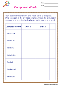 Syllables Worksheets