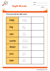 Vocabulary Practice Worksheets