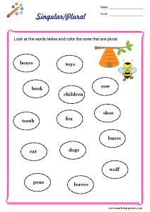 Singular and Plural Worksheets