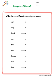 Singular and Plural Worksheets