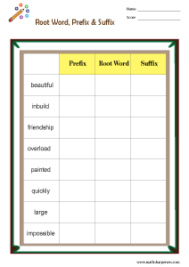 Prefix and Suffix Worksheets