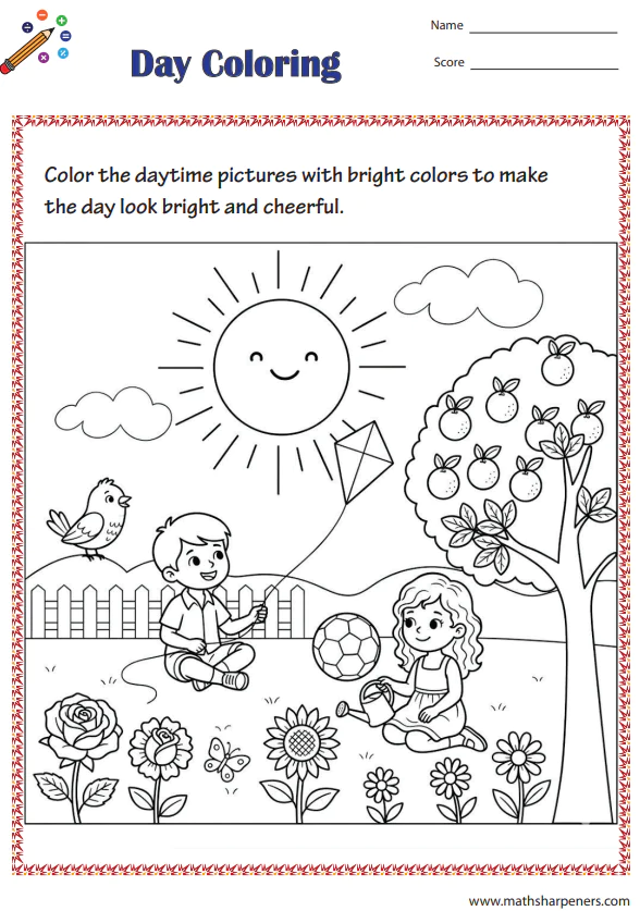 Day and Night Worksheets