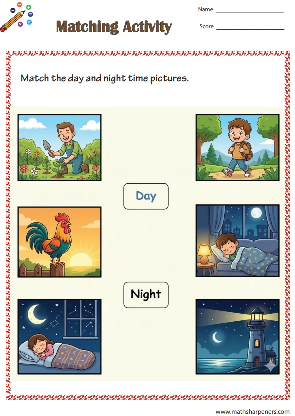 Day and Night Worksheets