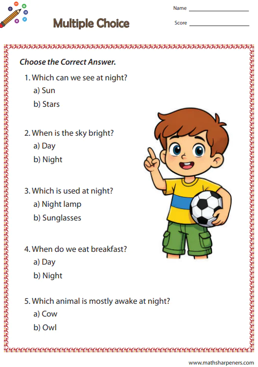 Day and Night Worksheets