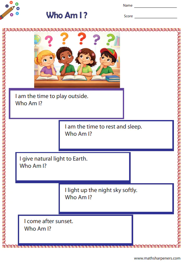Day and Night Worksheets