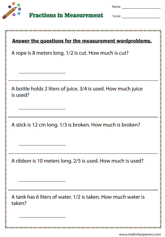 Fractions Wordproblems