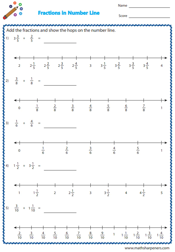 Adding Fractions Worksheets