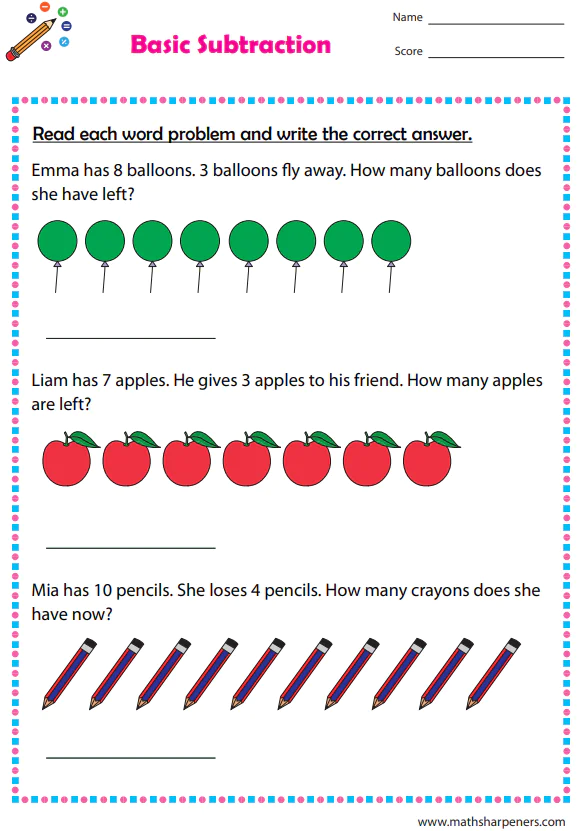 Subtraction Word Problems