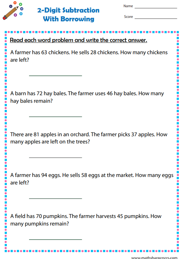 Subtraction Word Problems