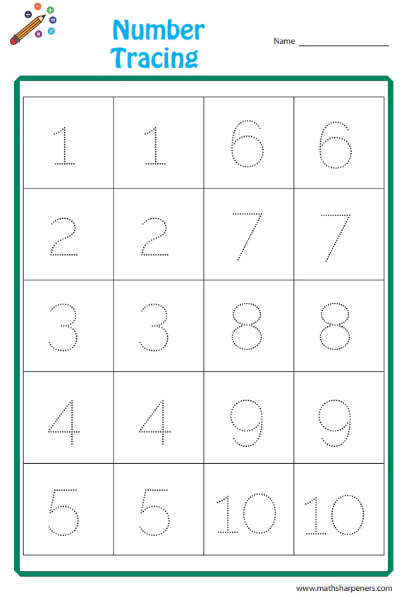 Number Tracing Worksheets