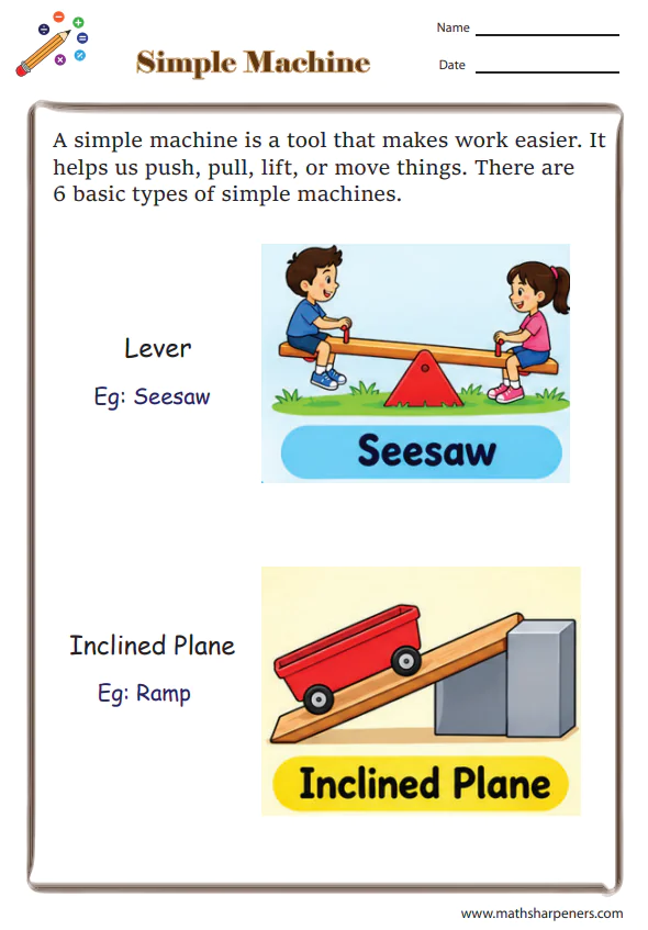 Simple Machines Worksheets