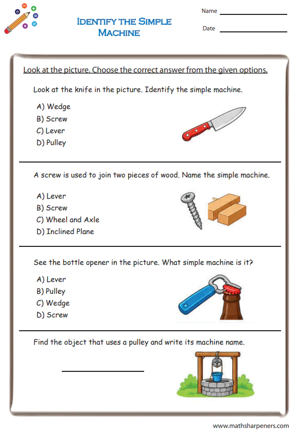 Simple Machines Worksheets