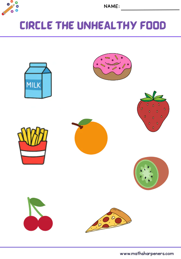 Healthy Foods Worksheets