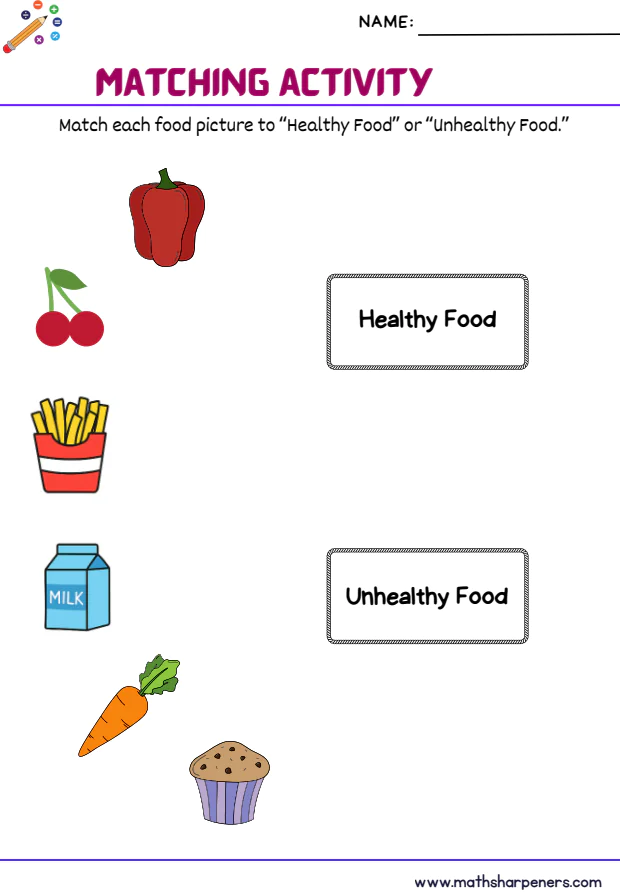 Healthy Foods Worksheets