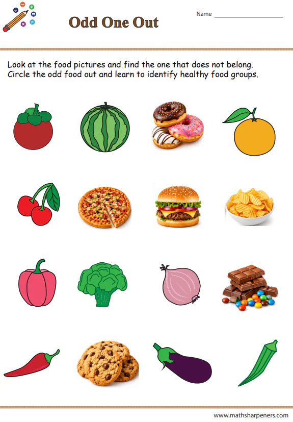 Healthy Foods Worksheets
